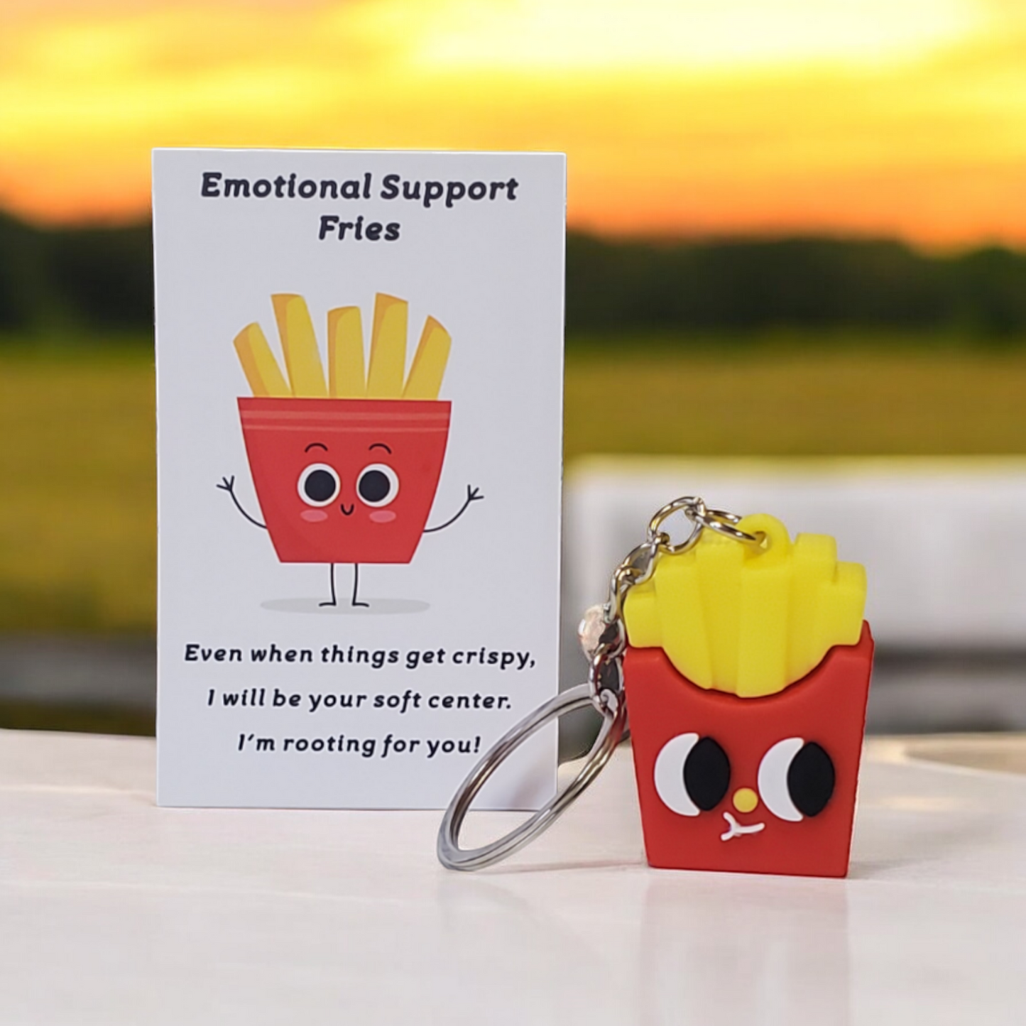 Emotional Support Fries Keychain